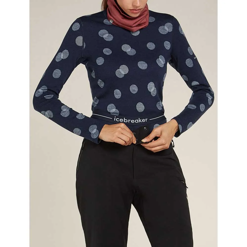 Icebreaker Merino 260 Vertex Falling Flakes Leggings, Midnight navy / snow / j