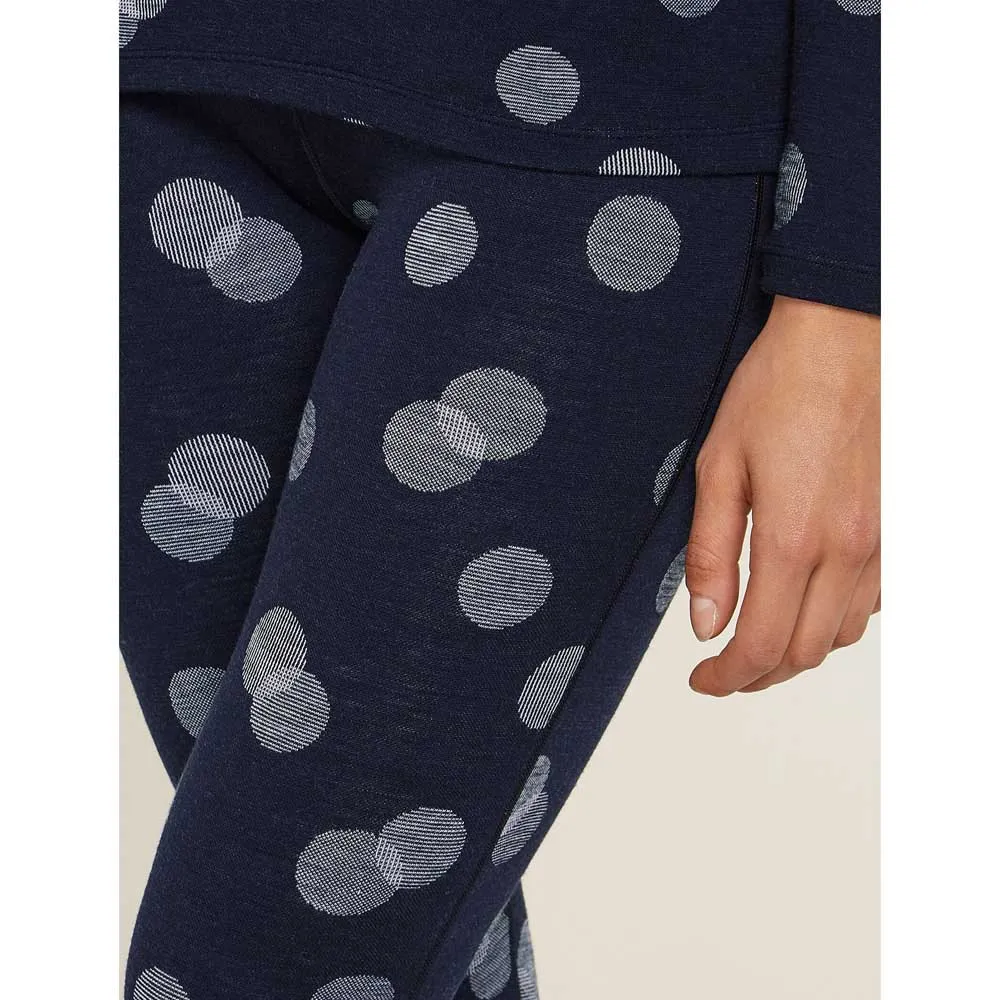 Icebreaker Merino 260 Vertex Falling Flakes Leggings, Midnight navy / snow / j