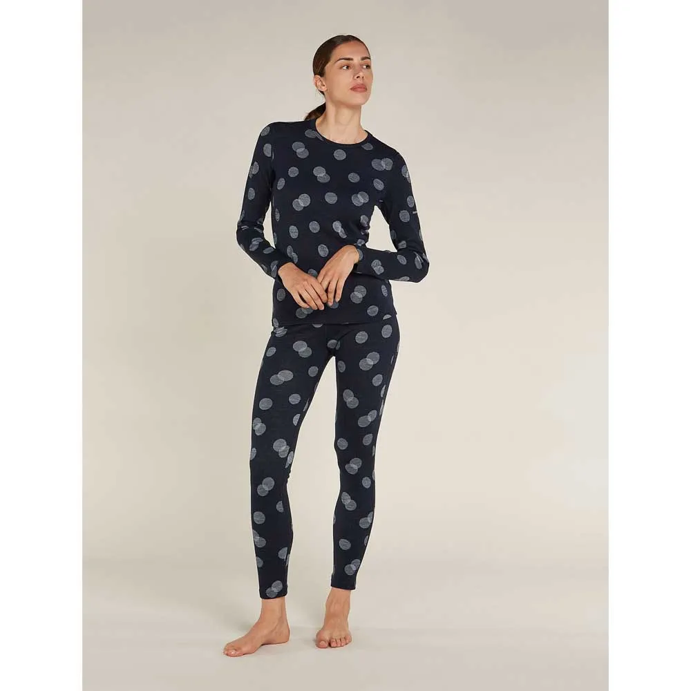 Icebreaker Merino 260 Vertex Falling Flakes Leggings, Midnight navy / snow / j