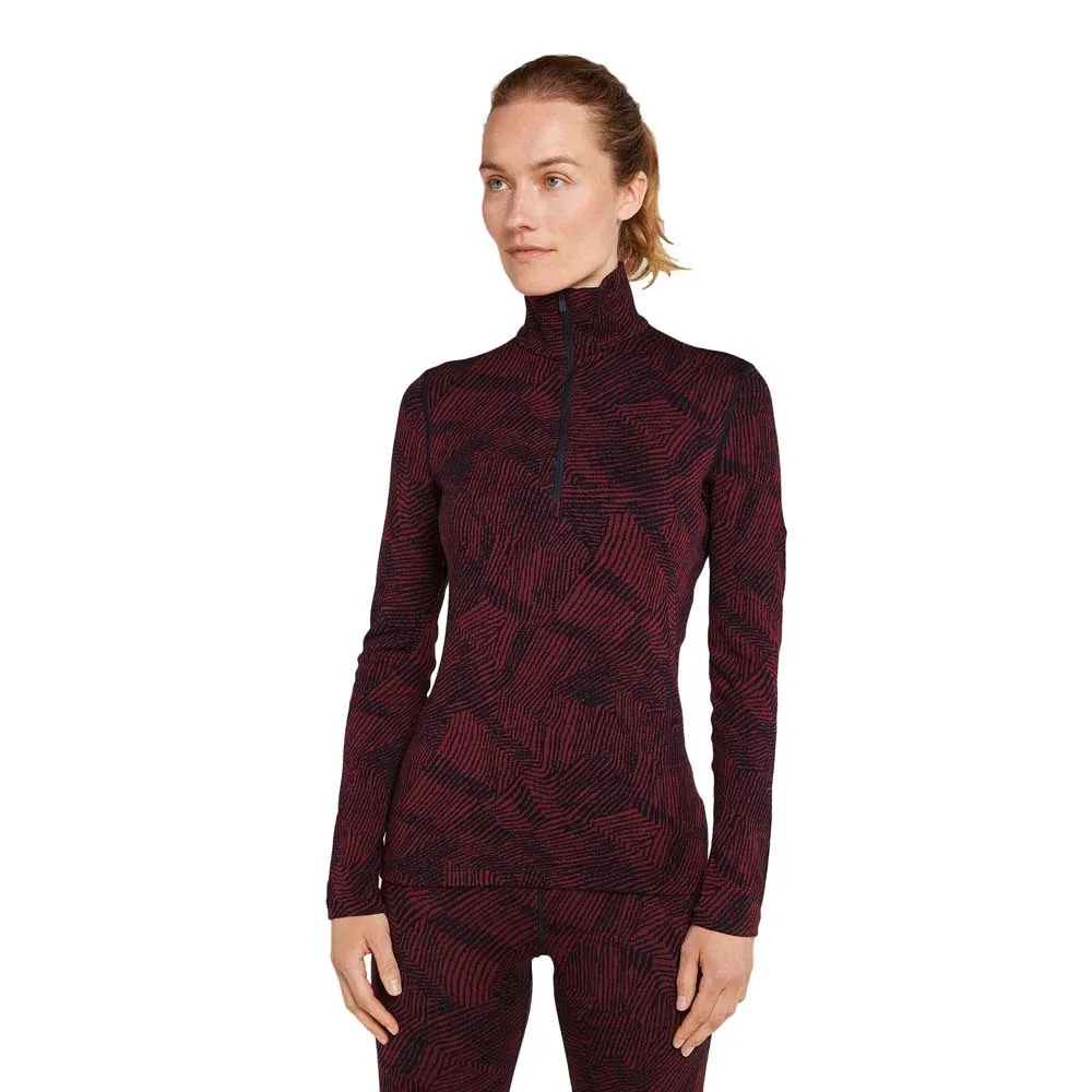 Icebreaker Merino 260 Vertex Frozen Forms Långärmad Baslager, Black / port / j