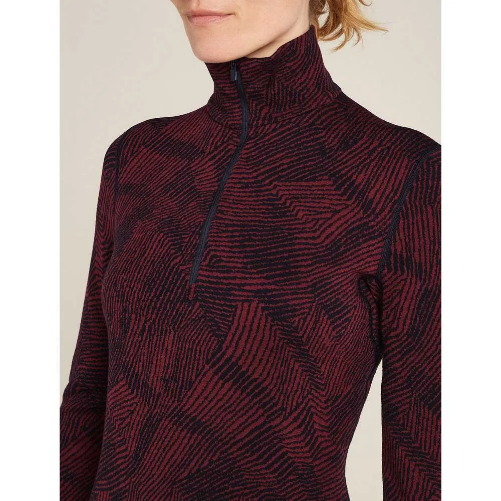 Icebreaker Merino 260 Vertex Frozen Forms Långärmad Baslager, Black / port / j