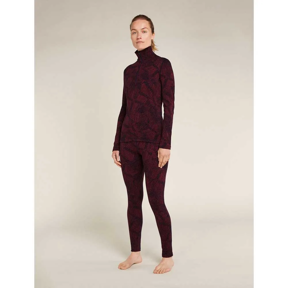 Icebreaker Merino 260 Vertex Frozen Forms Långärmad Baslager, Black / port / j