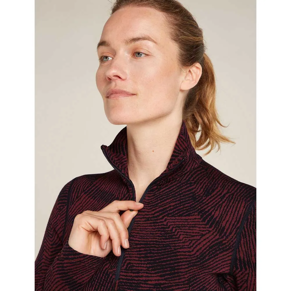 Icebreaker Merino 260 Vertex Frozen Forms Långärmad Baslager, Black / port / j