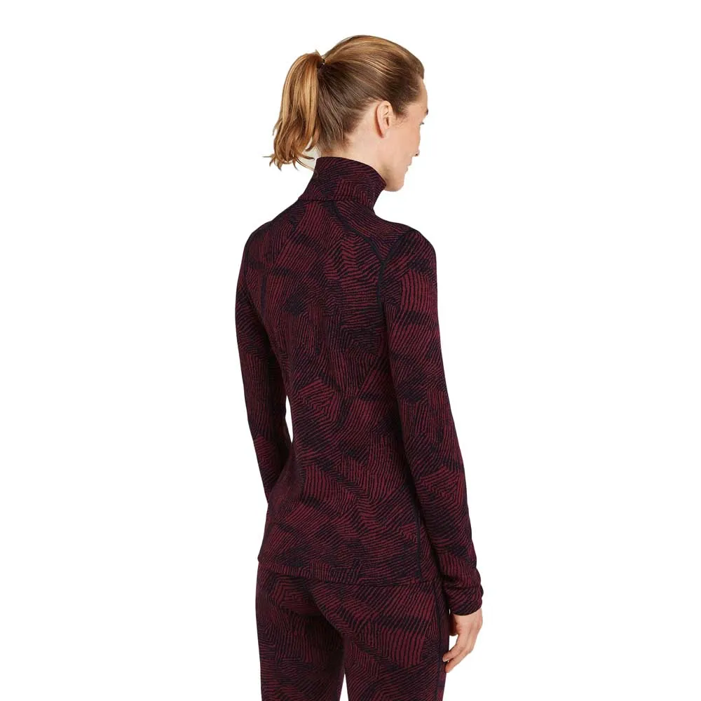 Icebreaker Merino 260 Vertex Frozen Forms Långärmad Baslager, Black / port / j