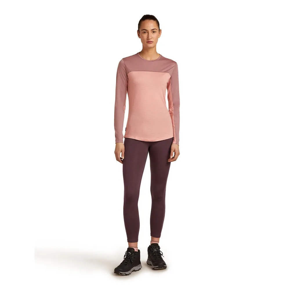 Icebreaker Merino Blend 125 Cool-lite™ Sphere Colour Block T-shirt Med Lång ärm, Blush / summit / cb Icebreaker Merino Blend 125 Cool-lite™ Sphere Colour Block T-shirt Med Lång ärm, Blush / summit / cb