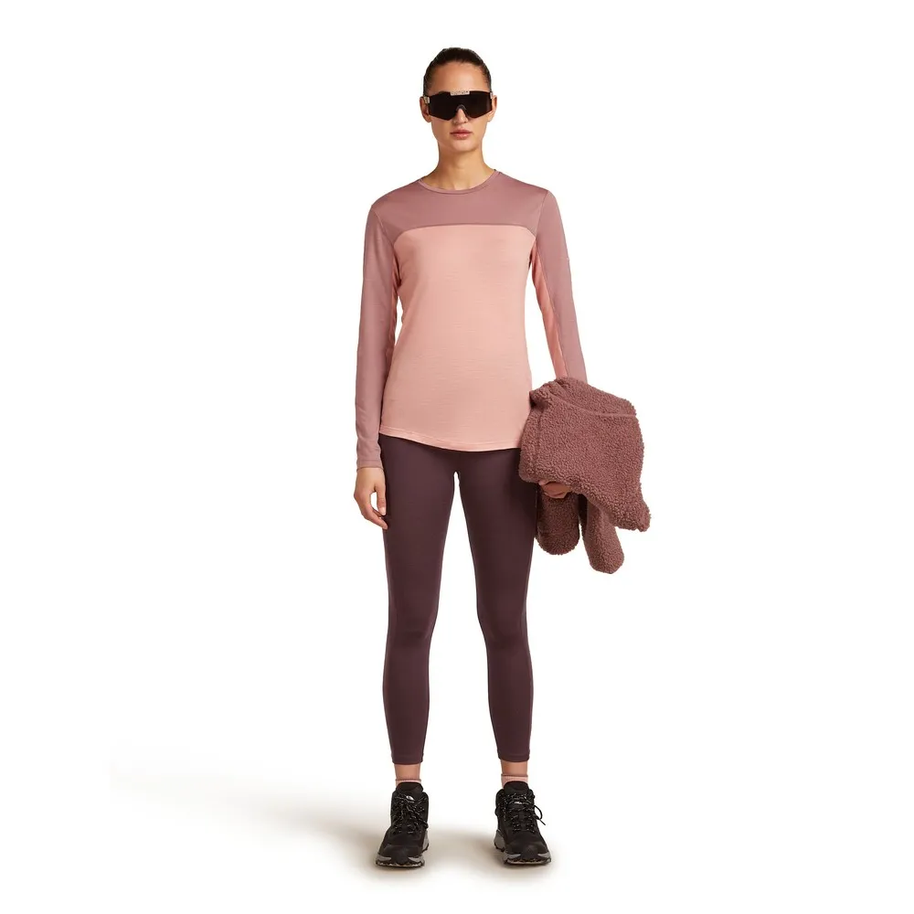 Icebreaker Merino Blend 125 Cool-lite™ Sphere Colour Block T-shirt Med Lång ärm, Blush / summit / cb Icebreaker Merino Blend 125 Cool-lite™ Sphere Colour Block T-shirt Med Lång ärm, Blush / summit / cb
