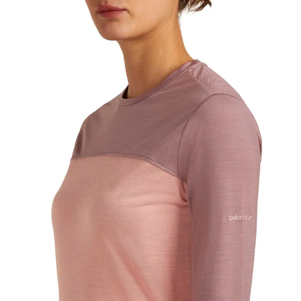 Icebreaker Merino Blend 125 Cool-lite™ Sphere Colour Block T-shirt Med Lång ärm, Blush / summit / cb Icebreaker Merino Blend 125 Cool-lite™ Sphere Colour Block T-shirt Med Lång ärm, Blush / summit / cb