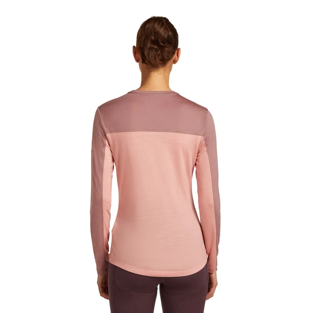 Icebreaker Merino Blend 125 Cool-lite™ Sphere Colour Block T-shirt Med Lång ärm, Blush / summit / cb Icebreaker Merino Blend 125 Cool-lite™ Sphere Colour Block T-shirt Med Lång ärm, Blush / summit / cb