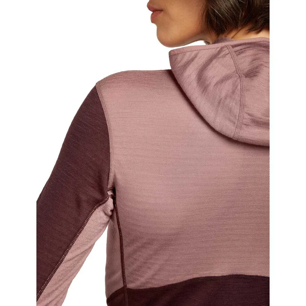 Icebreaker Merino Blend 200 Realfleece™ Descender Sweatshirt Med Dragkedja female, Summit / java / acid pink / cb