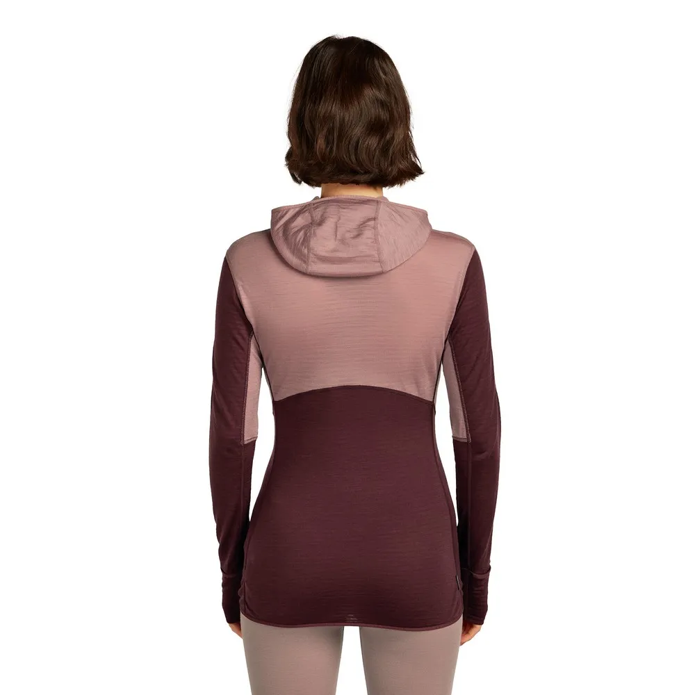 Icebreaker Merino Blend 200 Realfleece™ Descender Sweatshirt Med Dragkedja female, Summit / java / acid pink / cb