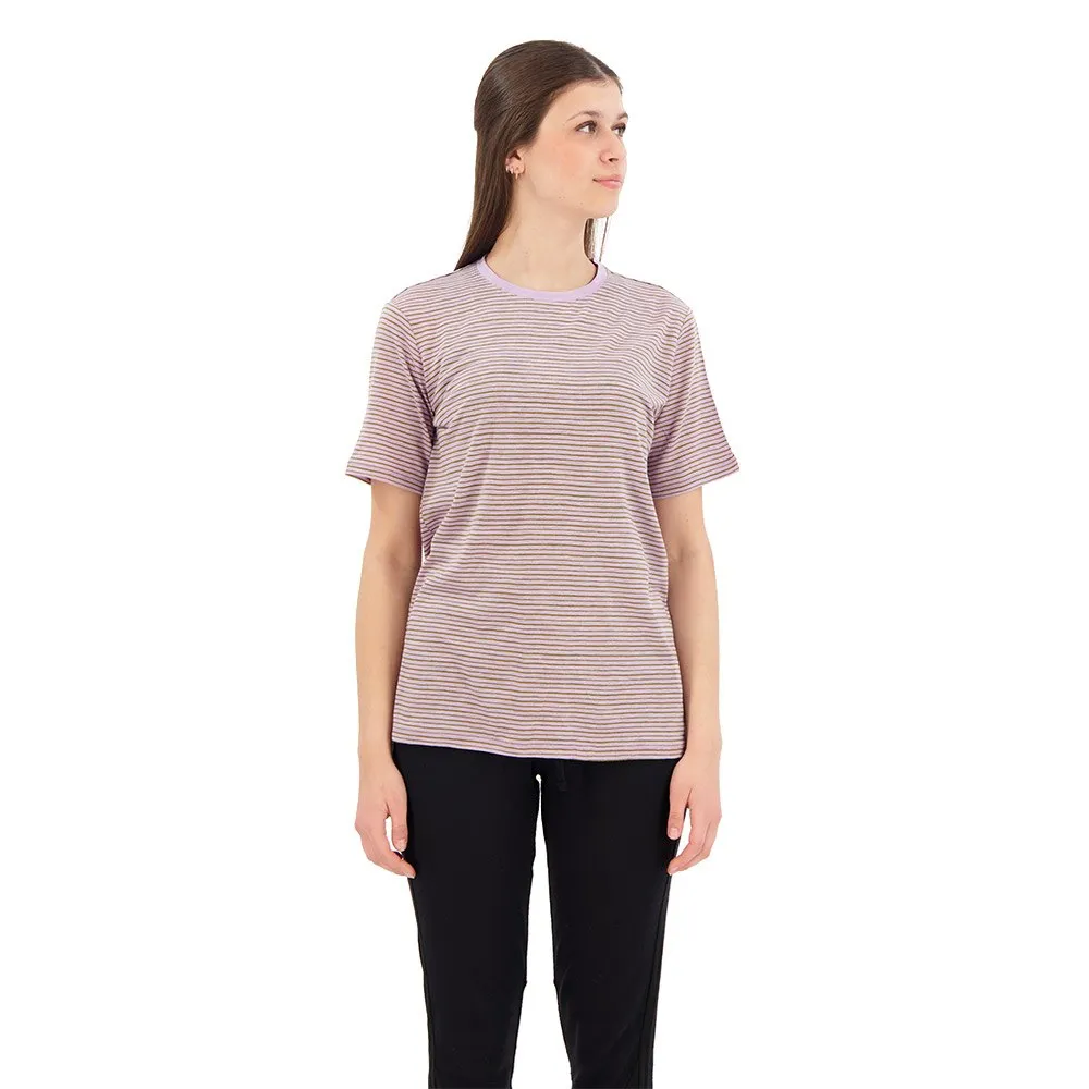 Icebreaker Merino Linen Stripe T-shirt Med Korta ärmar, Purple gaze / algae / s