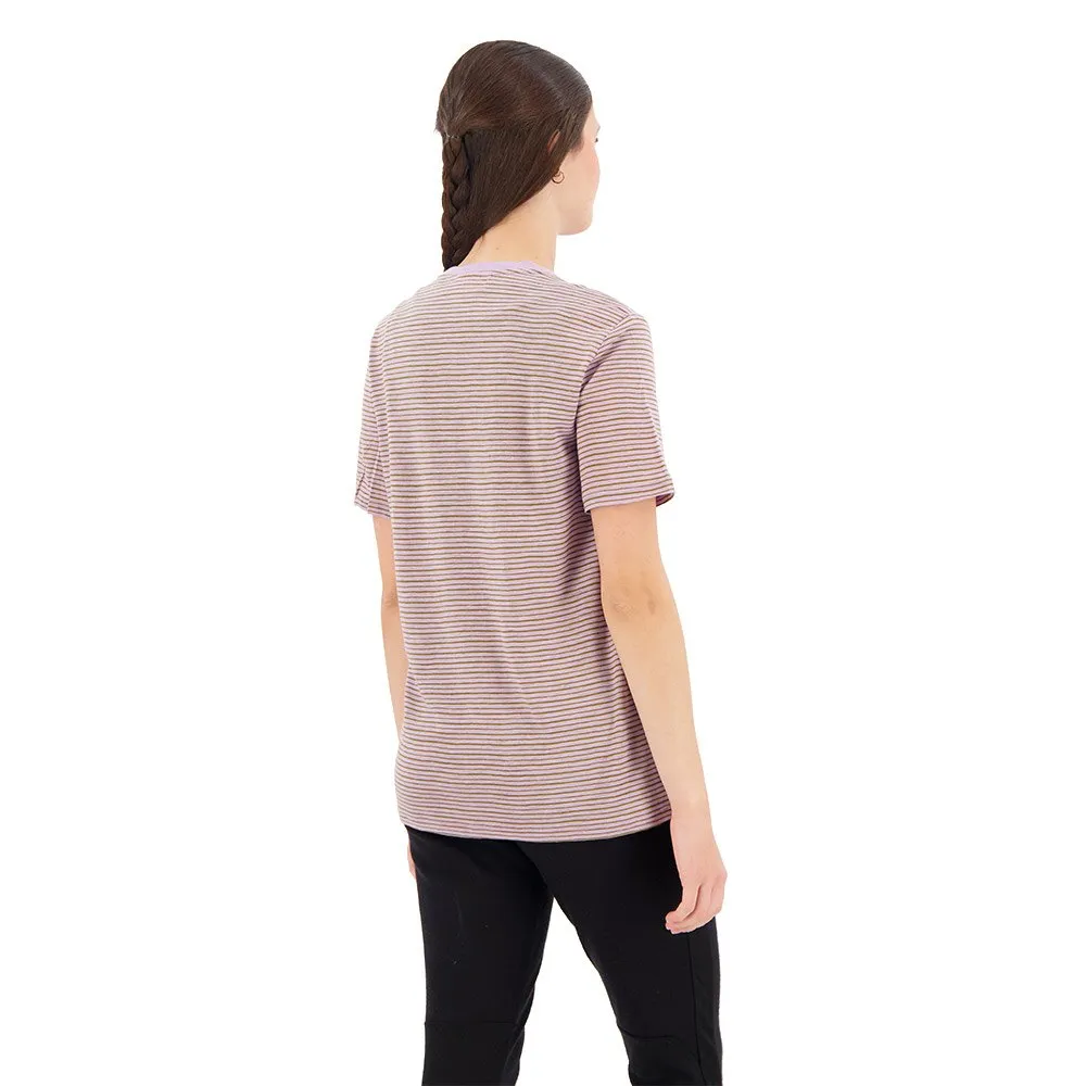 Icebreaker Merino Linen Stripe T-shirt Med Korta ärmar, Purple gaze / algae / s