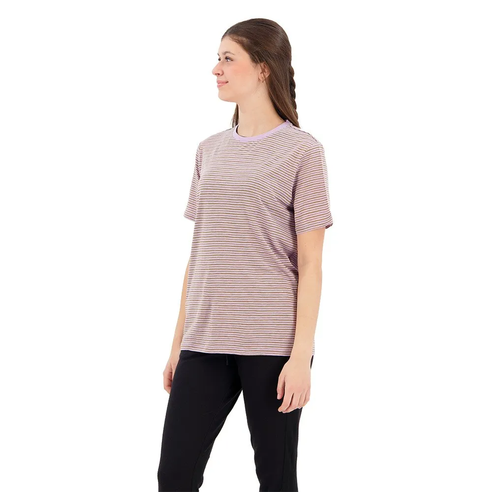 Icebreaker Merino Linen Stripe T-shirt Med Korta ärmar, Purple gaze / algae / s