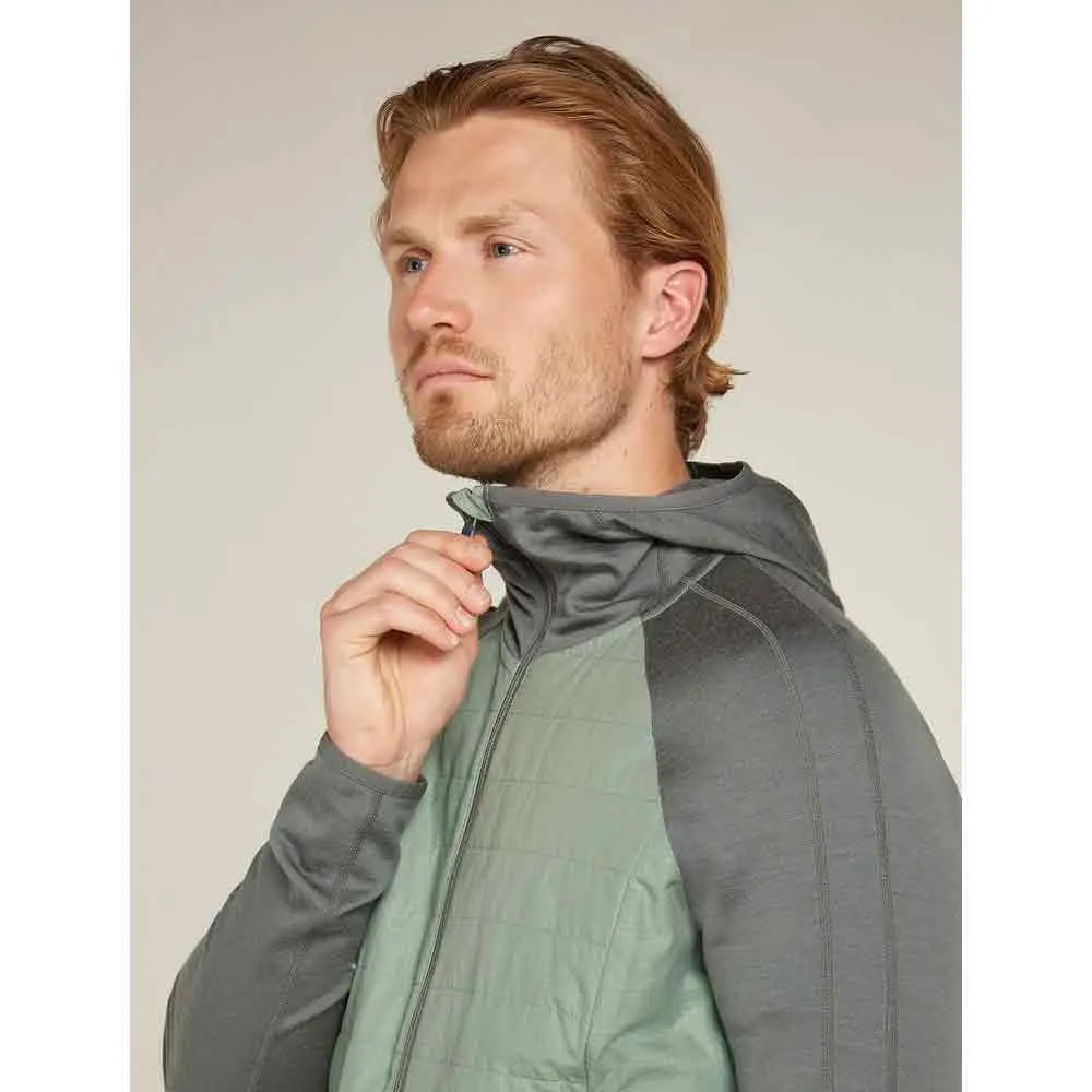 Icebreaker Merino Quantum Hybrid Sweatshirt Med Dragkedja, Galaxy / moss / cb