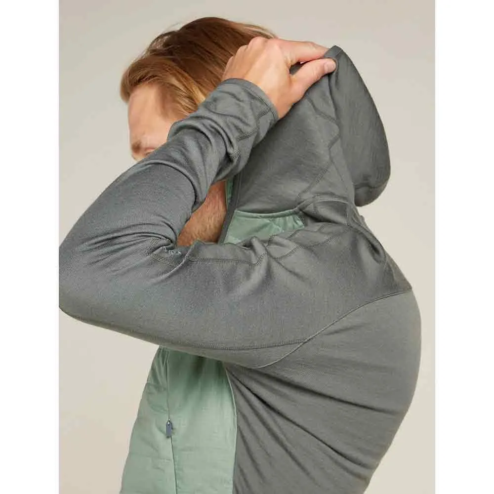Icebreaker Merino Quantum Hybrid Sweatshirt Med Dragkedja, Galaxy / moss / cb