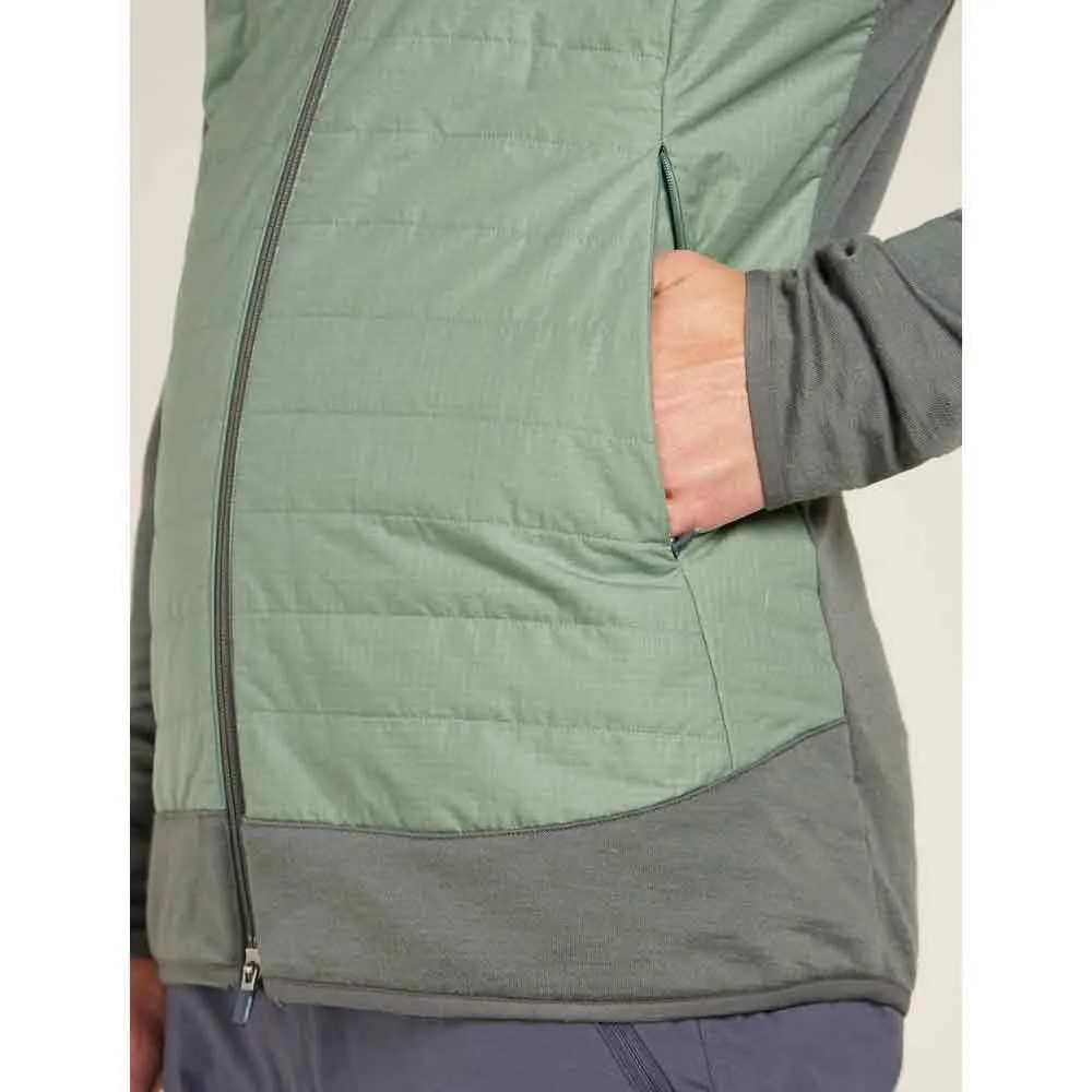 Icebreaker Merino Quantum Hybrid Sweatshirt Med Dragkedja, Galaxy / moss / cb