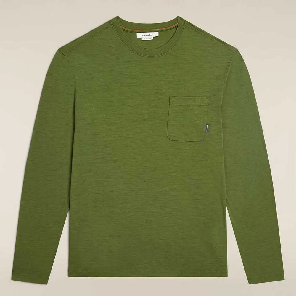 Icebreaker Merino Tech Lite Iii Relaxed Pocket T-shirt Med Lång ärm, Sphagnum
