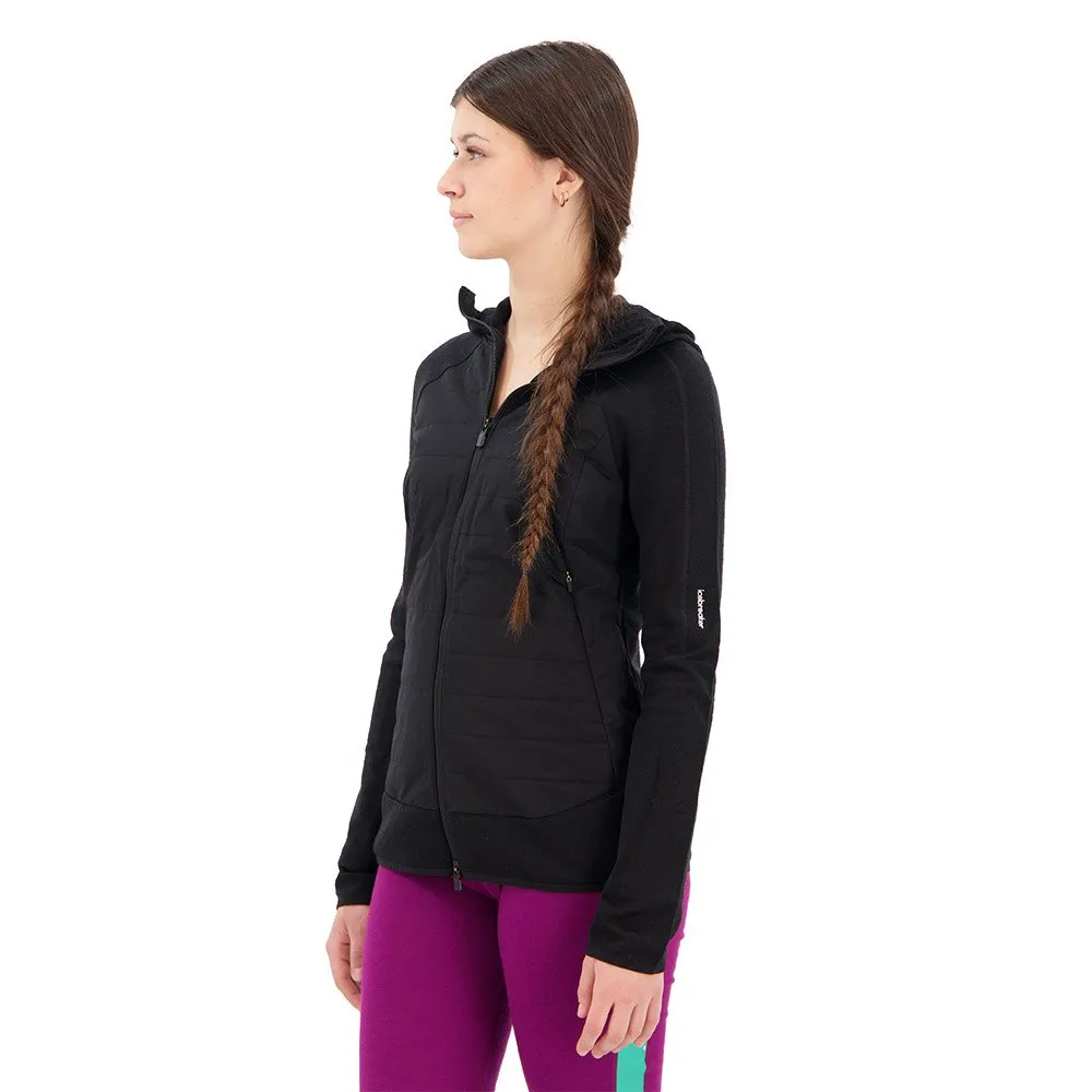 Icebreaker Quantum Hybrid Merino Sweatshirt Med Dragkedja, Black