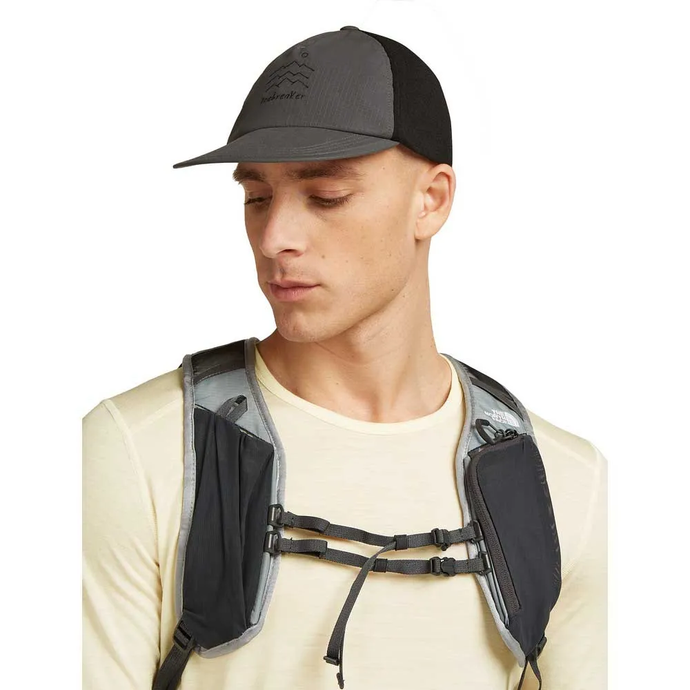 Icebreaker Shell+ Cotton Windbreaker Trucker Keps, Obsidian / black / colourblock
