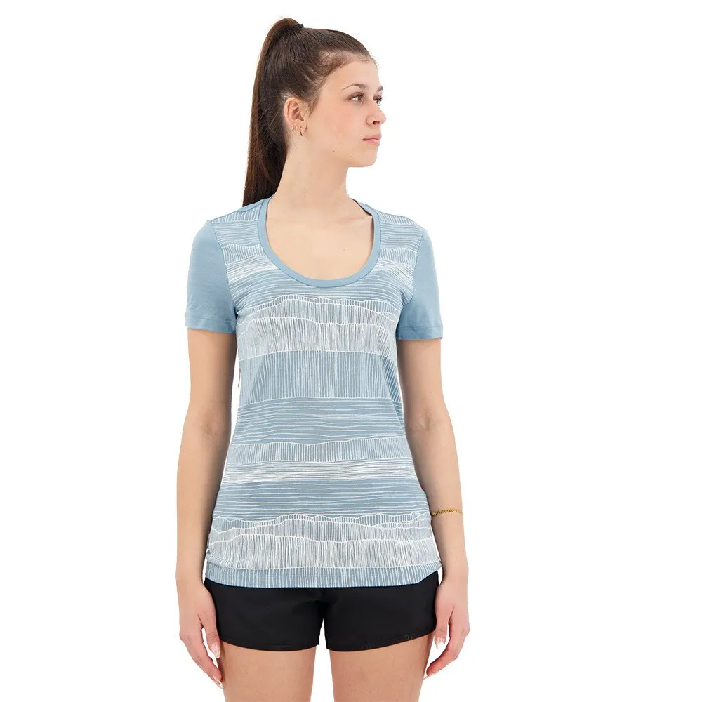 Icebreaker Tech Lite Ii Ss Scoop Tee Reflection Lines T-shirt Med Korta ärmar, Astral blue