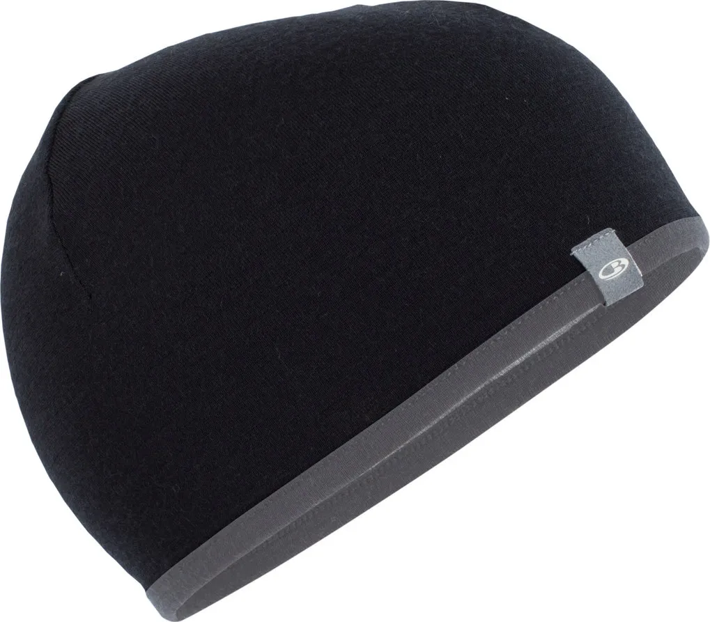 Icebreaker Unisex Pocket Hat, Black/Gritstone HTHR