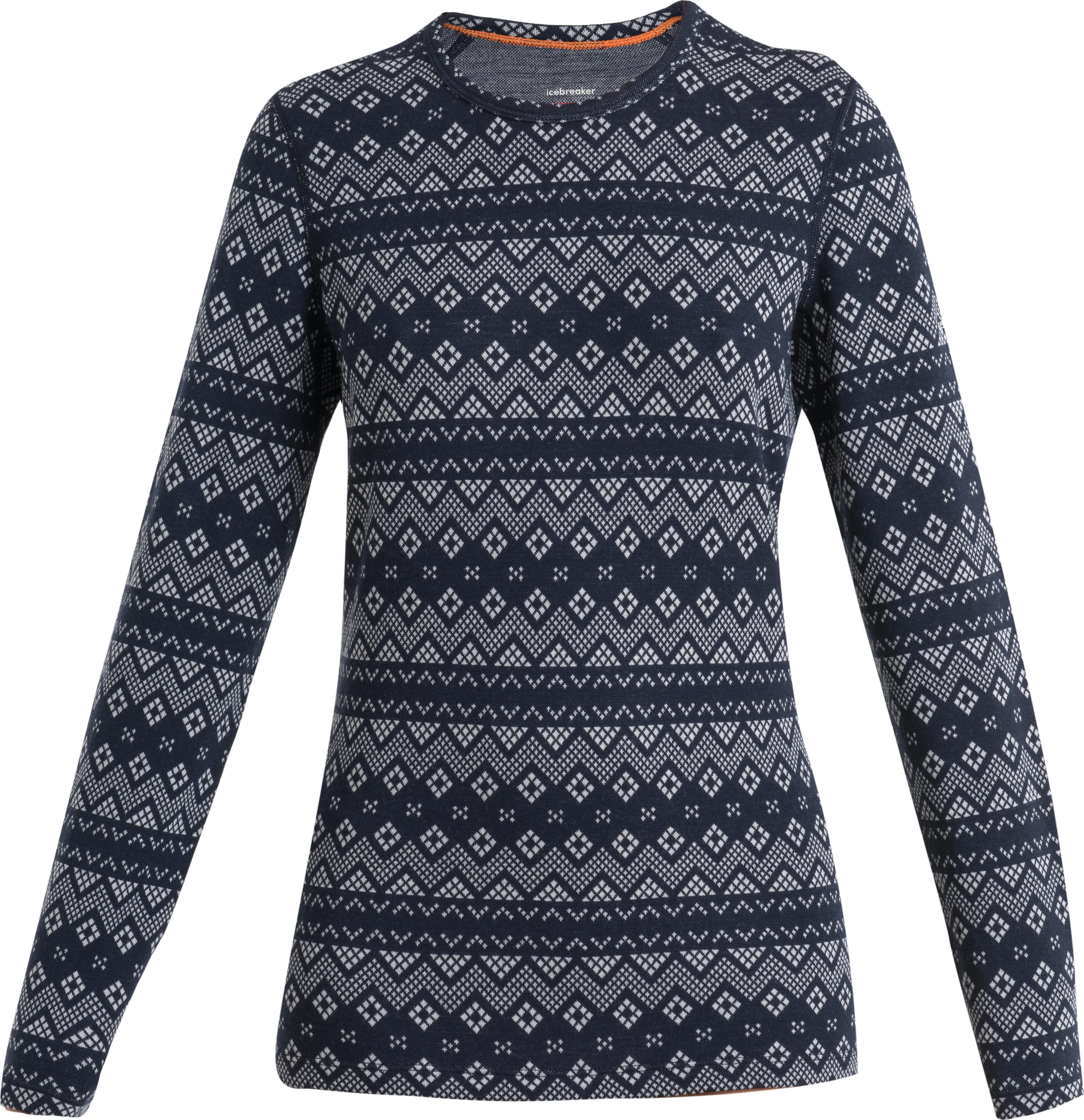 Icebreaker Women's Mer 260 Vertex Long sleeve Crewe, Midnight Navy/Snow/J Icebreaker Women's Mer 260 Vertex Long sleeve Crewe, Midnight Navy/Snow/J