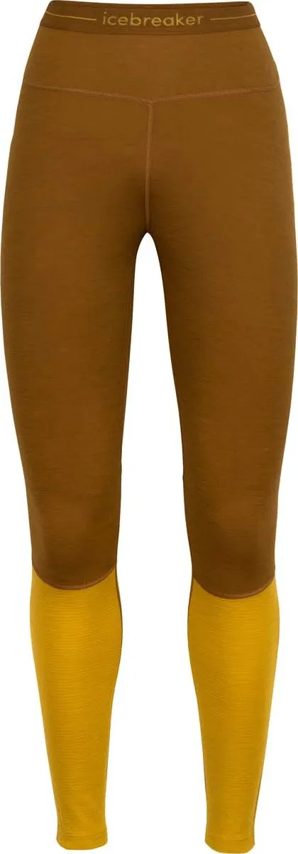 Icebreaker Women's Zoneknit 200 Leggings, CLOVE/SILENT GOLD/CB Icebreaker Women's Zoneknit 200 Leggings, CLOVE/SILENT GOLD/CB