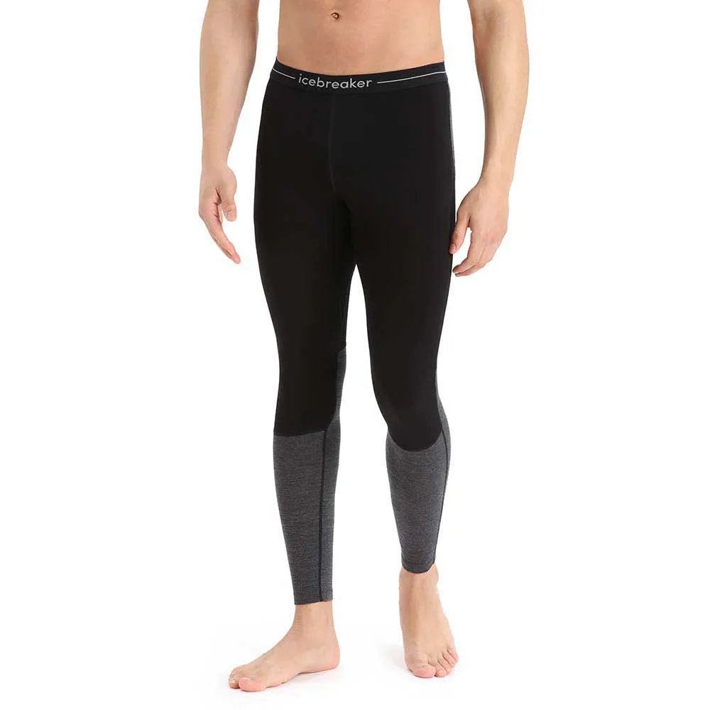 Icebreaker Zone Knit 200 Baslagerbyxor, Black / jet heather / cb Icebreaker Zone Knit 200 Baslagerbyxor, Black / jet heather / cb