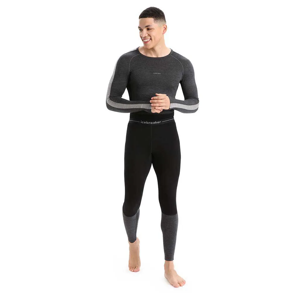 Icebreaker Zone Knit 200 Baslagerbyxor, Black / jet heather / cb Icebreaker Zone Knit 200 Baslagerbyxor, Black / jet heather / cb