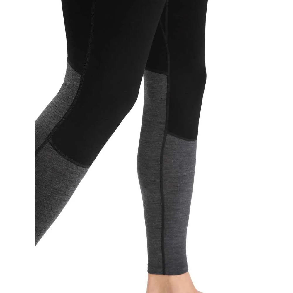 Icebreaker Zone Knit 200 Baslagerbyxor, Black / jet heather / cb Icebreaker Zone Knit 200 Baslagerbyxor, Black / jet heather / cb