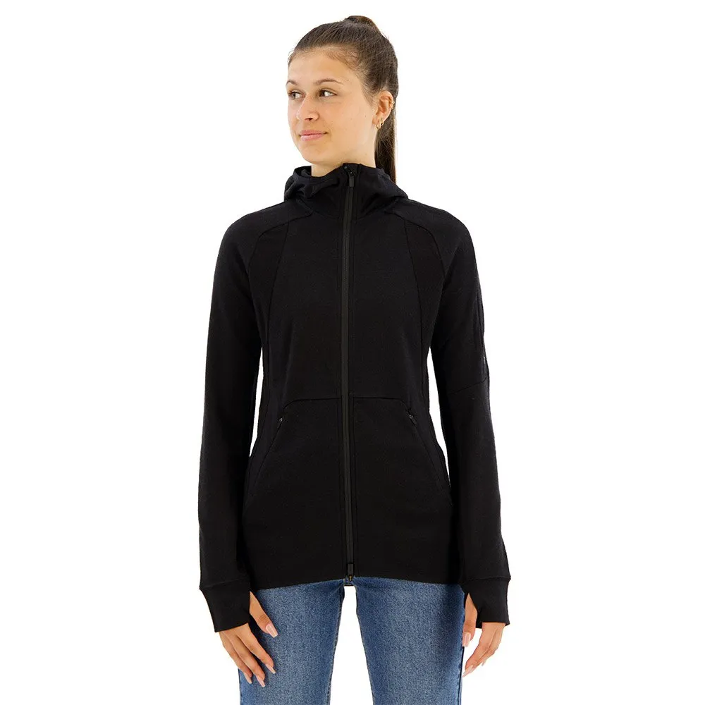 Icebreaker Zone Knit Zip Tröja Med Huva, Black Icebreaker Zone Knit Zip Tröja Med Huva, Black