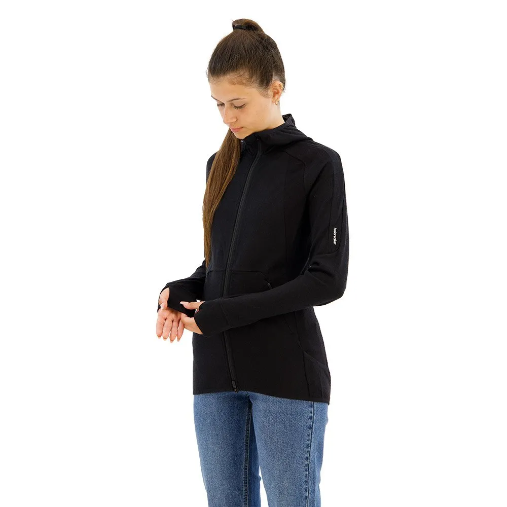 Icebreaker Zone Knit Zip Tröja Med Huva, Black Icebreaker Zone Knit Zip Tröja Med Huva, Black