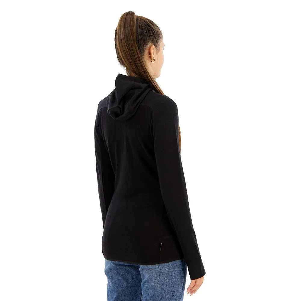 Icebreaker Zone Knit Zip Tröja Med Huva, Black Icebreaker Zone Knit Zip Tröja Med Huva, Black