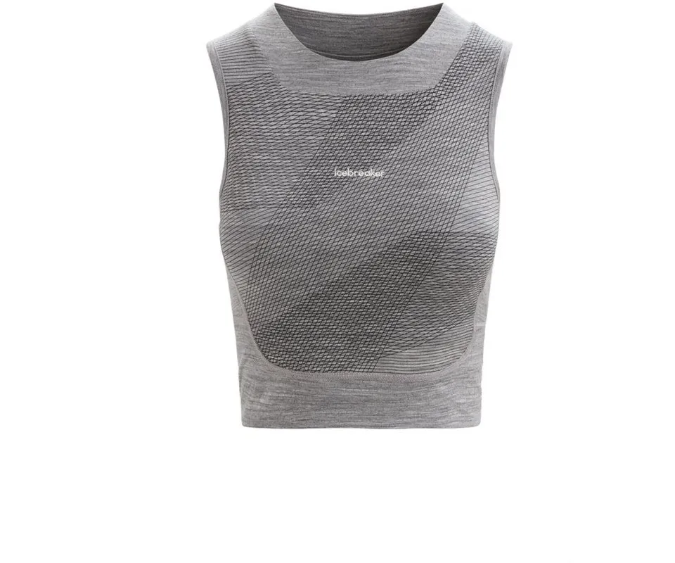 Icebreaker Zoneknit™ Cropped Geodetic ärmlös T-shirt Icebreaker Zoneknit™ Cropped Geodetic ärmlös T-shirt