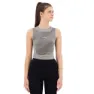 Icebreaker Zoneknit™ Cropped Geodetic ärmlös T-shirt, Metro hthr / black / aop