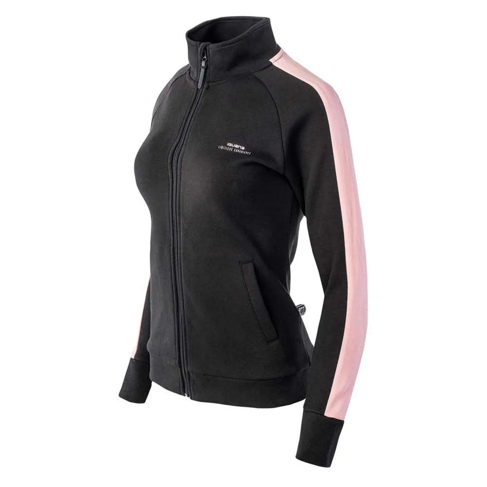 Iguana Salama Sweatshirt Med Dragkedja, Black / silver pink