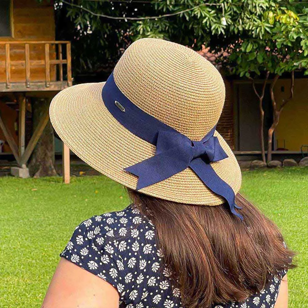 Illums Amalfi Hatt, Tan / blue