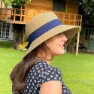 Illums Amalfi Hatt, Tan / blue