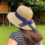 Illums Amalfi Hatt, Tan / blue
