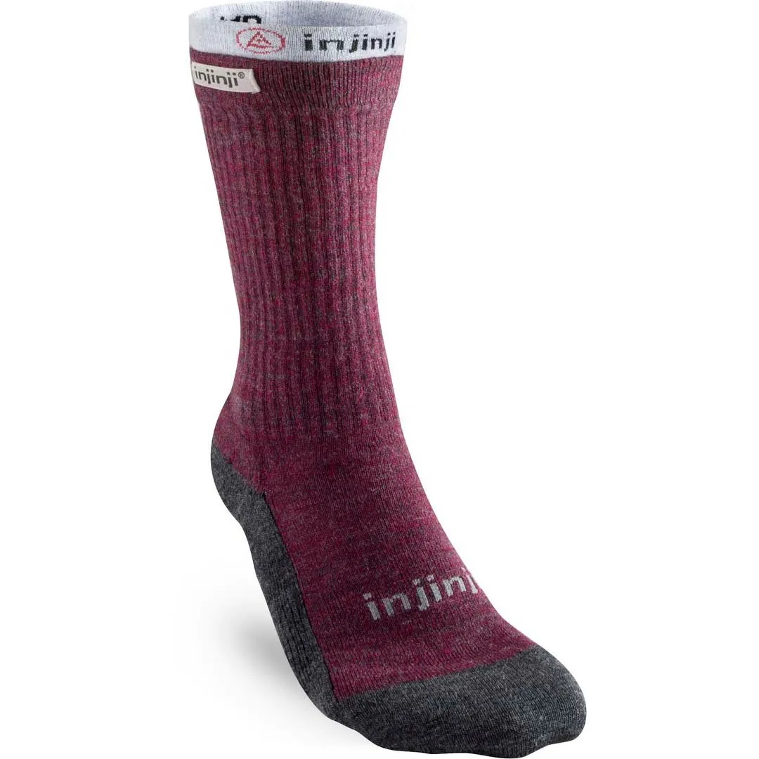 Injinji Women's Liner + Hiker Crew, Maroon/Heather Gray