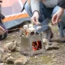 Innova Hopfällbar Vedspis För Camping, Silver, One Size