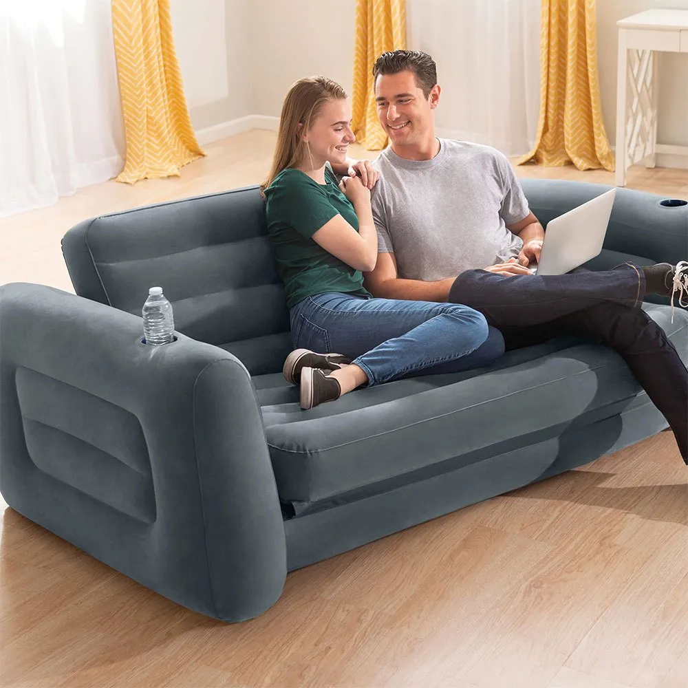 Intex 2-i-1 Uppblåsbar Bäddsoffa unisex, Grey, 203 x 224 x 66cm Intex 2-i-1 Uppblåsbar Bäddsoffa unisex, Grey, 203 x 224 x 66cm
