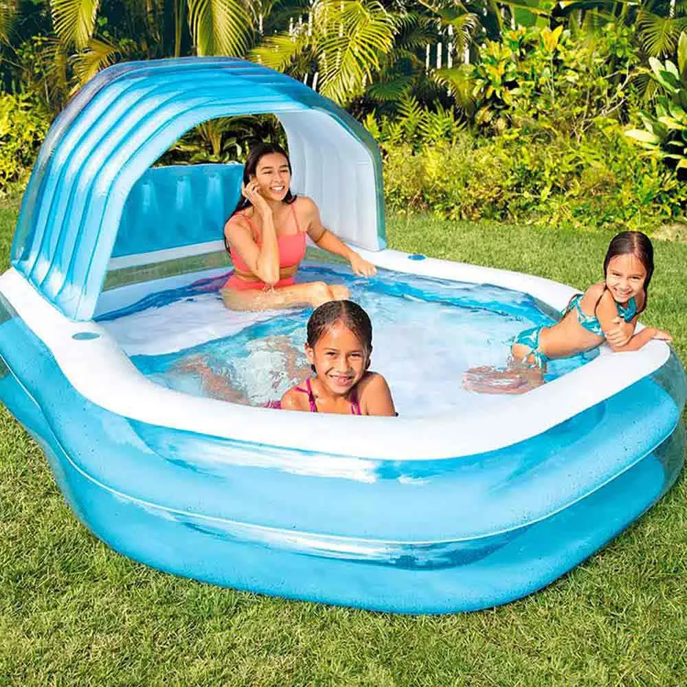 Intex 229x191x135 Cm Rektangulär Uppblåsbar Pool unisex, Blue / white, 530L
