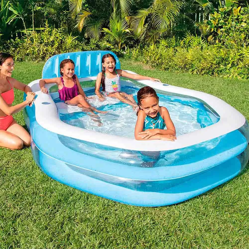 Intex 229x191x135 Cm Rektangulär Uppblåsbar Pool unisex, Blue / white, 530L