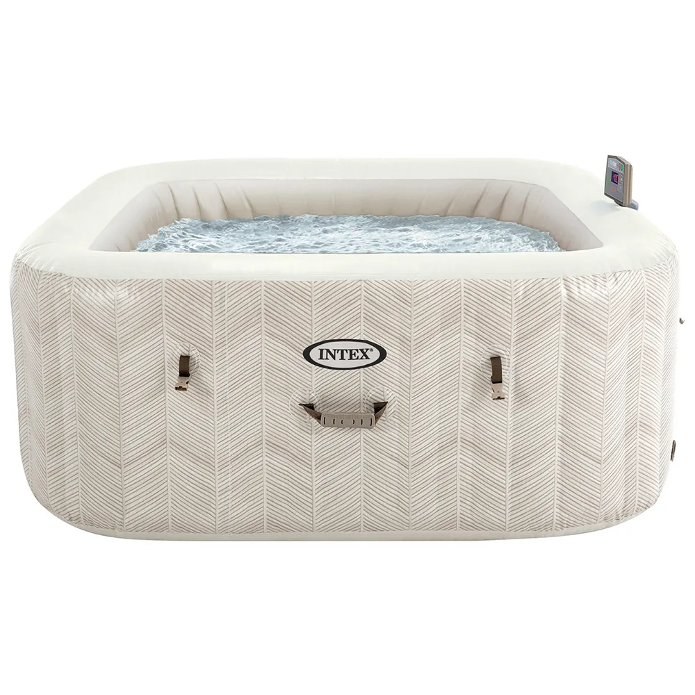 Intex 28446 Purespa Chevron Deluxe 4p 175x175x28 Cm Uppblåsbart Spa unisex, Beige, 795L