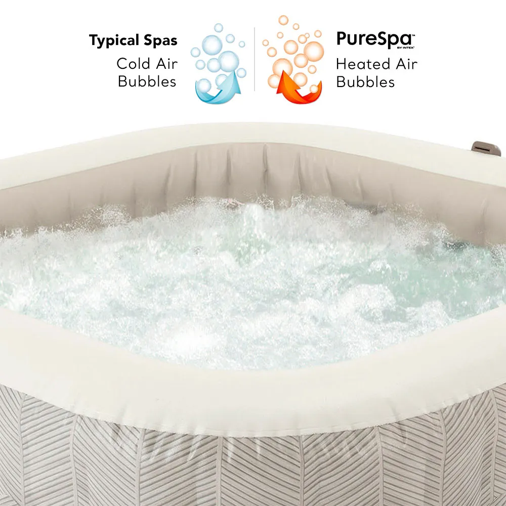Intex 28446 Purespa Chevron Deluxe 4p 175x175x28 Cm Uppblåsbart Spa unisex, Beige, 795L