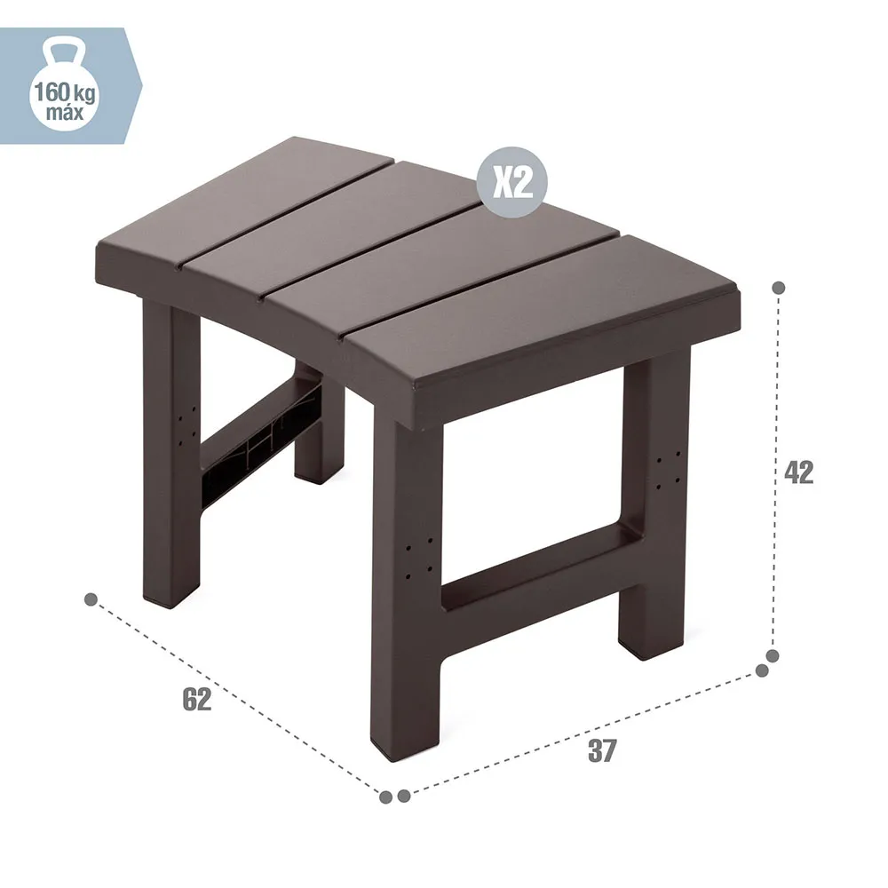Intex 55095 Bench 2 Units Tillbehör Till Bubbelbad unisex, Brown, 62 x 37 x 42cm Intex 55095 Bench 2 Units Tillbehör Till Bubbelbad unisex, Brown, 62 x 37 x 42cm