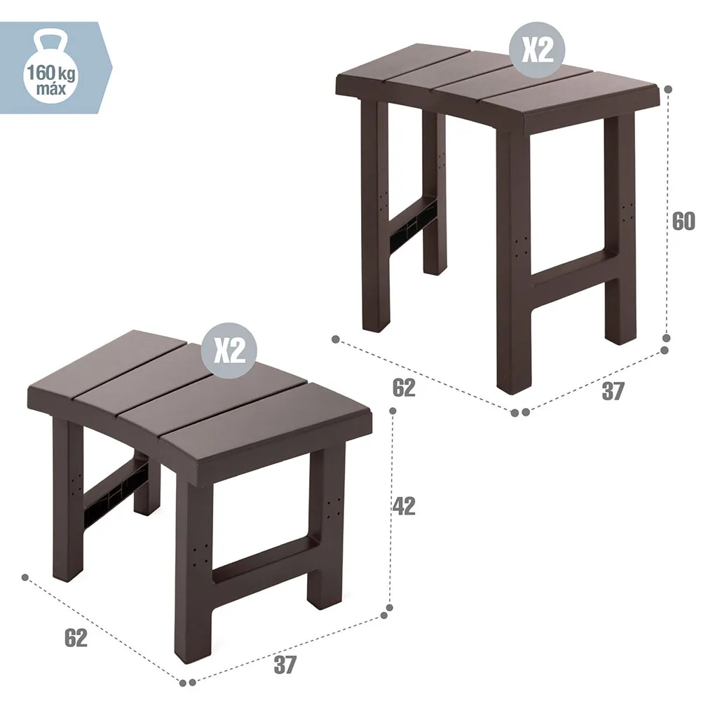 Intex 55096 Bench 4 Units Tillbehör Till Bubbelbad unisex, Brown, 62 x 37 x 42/62 x 37 x 60cm Intex 55096 Bench 4 Units Tillbehör Till Bubbelbad unisex, Brown, 62 x 37 x 42/62 x 37 x 60cm