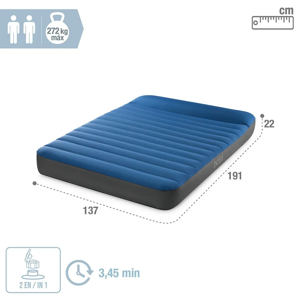 Intex 64012 Truaire 137x191x22cm Luftmadrass, Blue / black, 137 x 191 x 22cm
