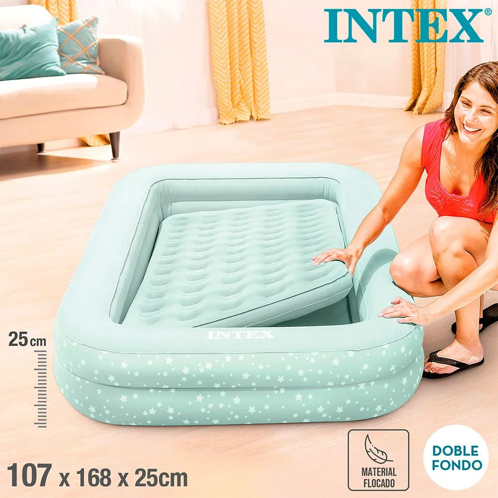 Intex Air Travel Junior Enkel Luftmadrass, Assorted, 107 x 168 x 25cm